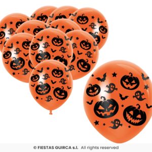 BOLSA 10 GLOBOS NARANJA CALABAZA 30 CMS