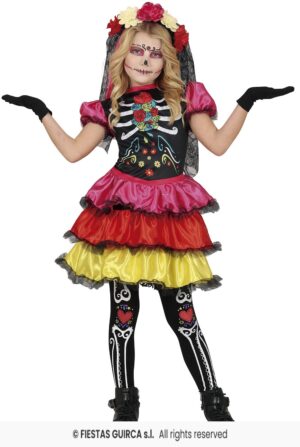 DISFRAZ CATRINA COLORES 3-4 Años