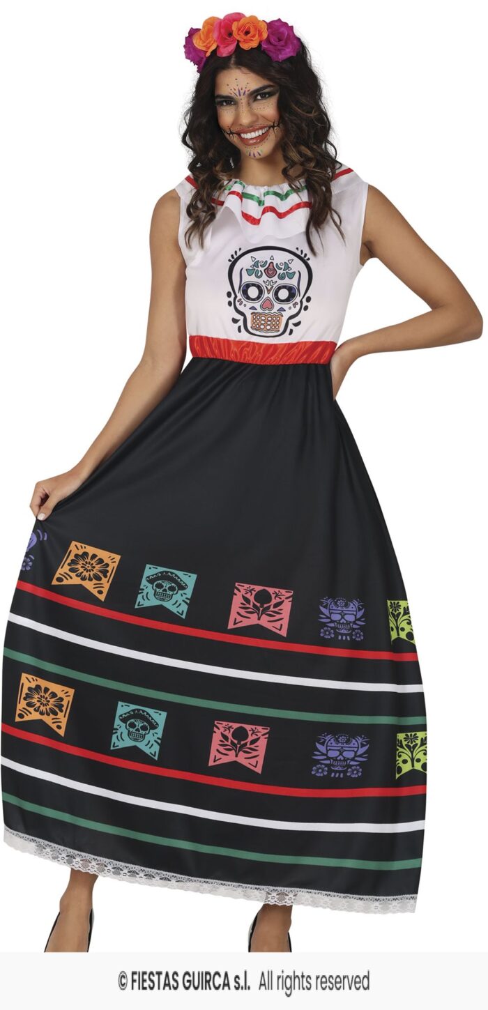DISFRAZ CATRINA CALAVERA MEXICANA (L) - Imagen 1