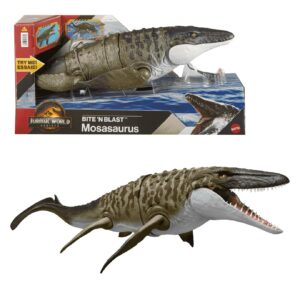 Figura de acción Mosasaurio Mordedor + Dilofosaurio – Jurassic World Rebirth