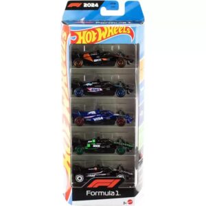 Hot Wheels Pack 5 Coches Formula 1 – Modelos de equipos oficiales a escala 1:64