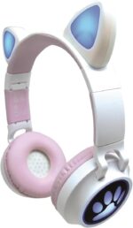 Auriculares inalámbricos Recargables 2 en 1 con Luces, Sonido estéreo, Inalámbrico con Cable, Plegab