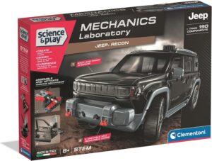 Clementoni Mechanics Jeep Recon 4x4 – Buildable Electric Off-Road Vehicle Model Kit with 200+