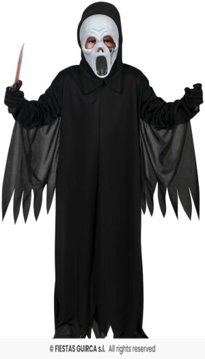 Disfraz fantasma negro asassin 10-12 años