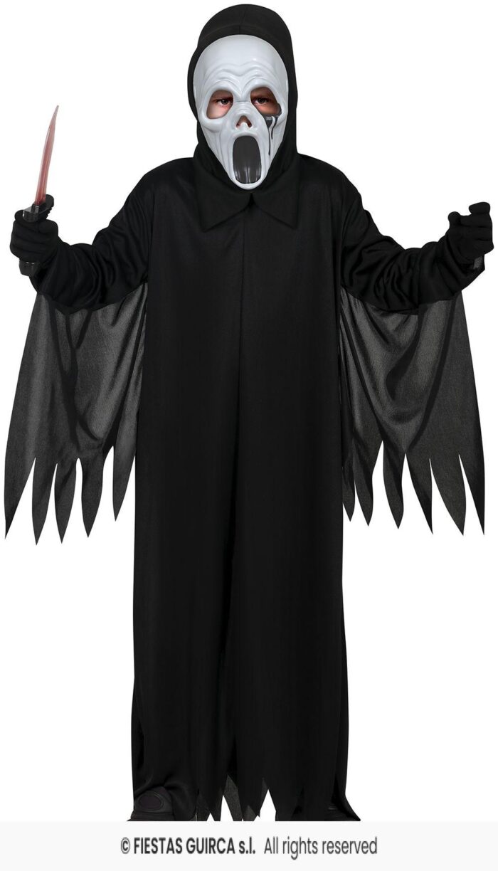Disfraz fantasma negro asassin 10-12 años - Imagen 1