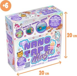 Nano Art - Animales, Pack Medio, 2 Rollos de Cinta, Accesorios y rotuladores, Slime y Sprinkles
