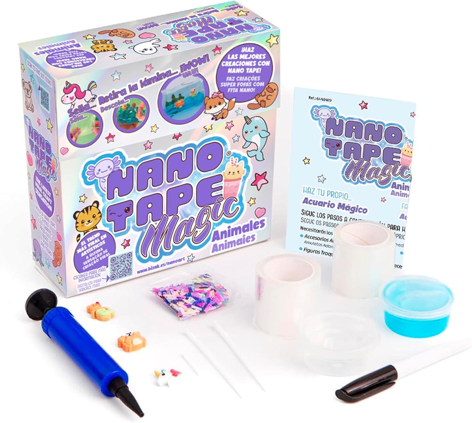Nano Art - Animales, Pack Medio, 2 Rollos de Cinta, Accesorios y rotuladores, Slime y Sprinkles - Imagen 2