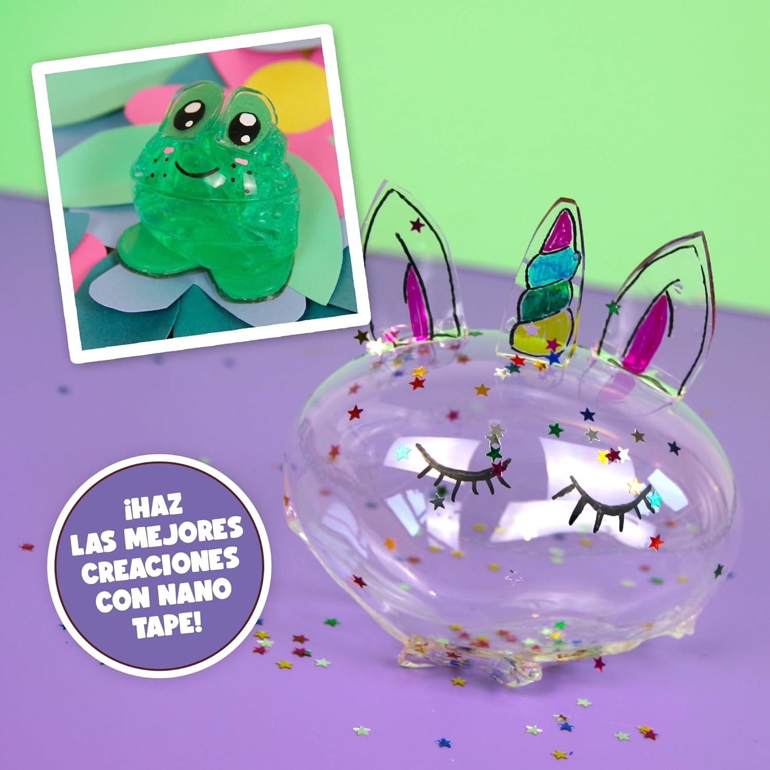Nano Art - Animales, Pack Medio, 2 Rollos de Cinta, Accesorios y rotuladores, Slime y Sprinkles - Imagen 5