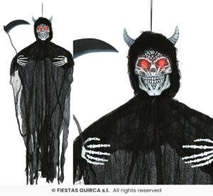 Colgante esqueleto demonio luz son 130cm