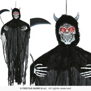 Colgante esqueleto demonio luz son 130cm