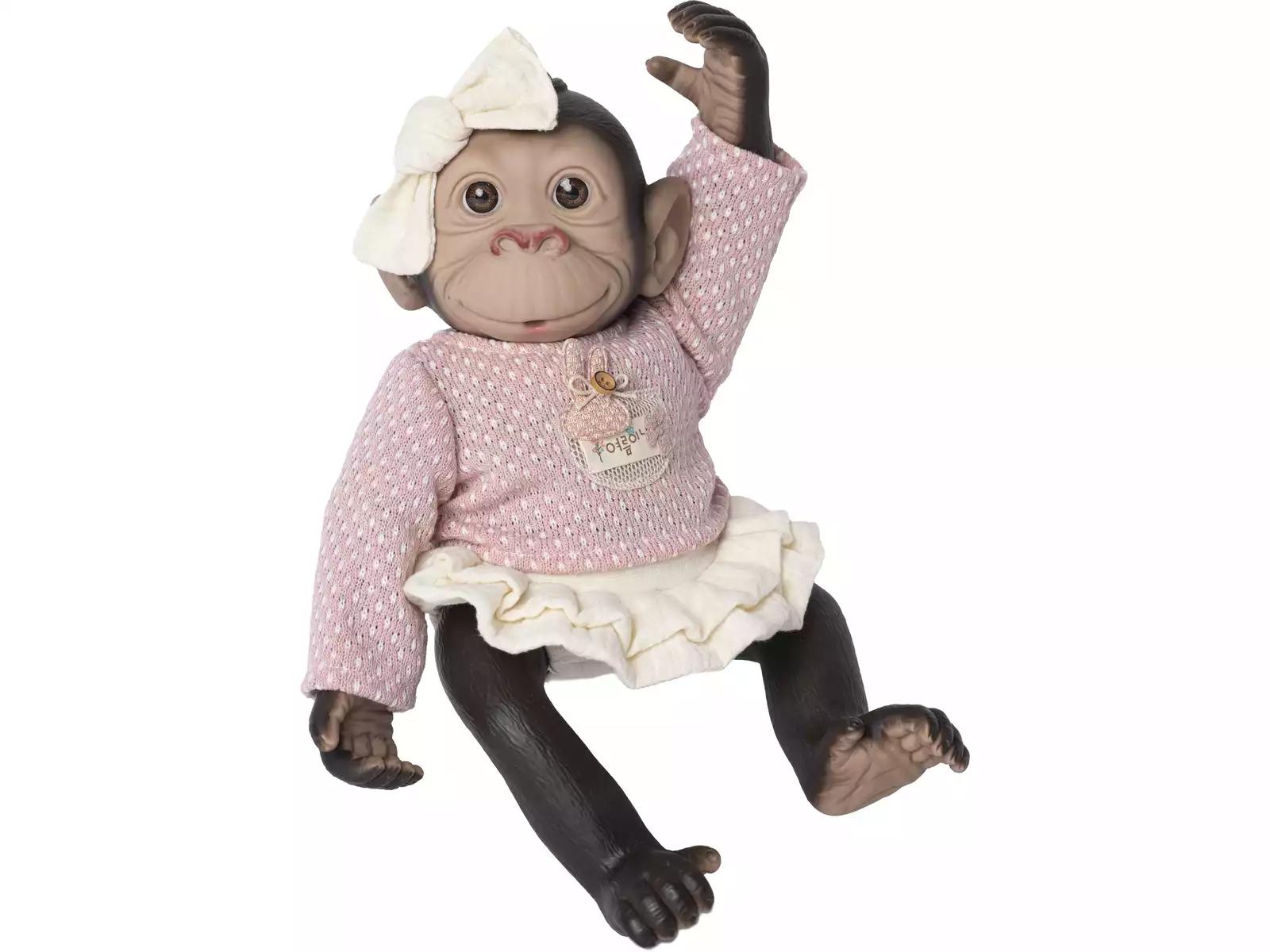 Muñeca Mono Reborn de 35 cm con Jersey Rosa - Imagen 2