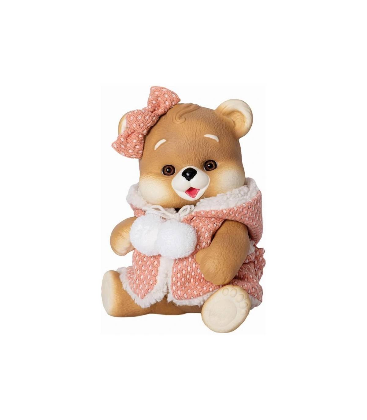 OSITO MARRÓN VESTIDO CHAQUETA DE LANA SALMÓN