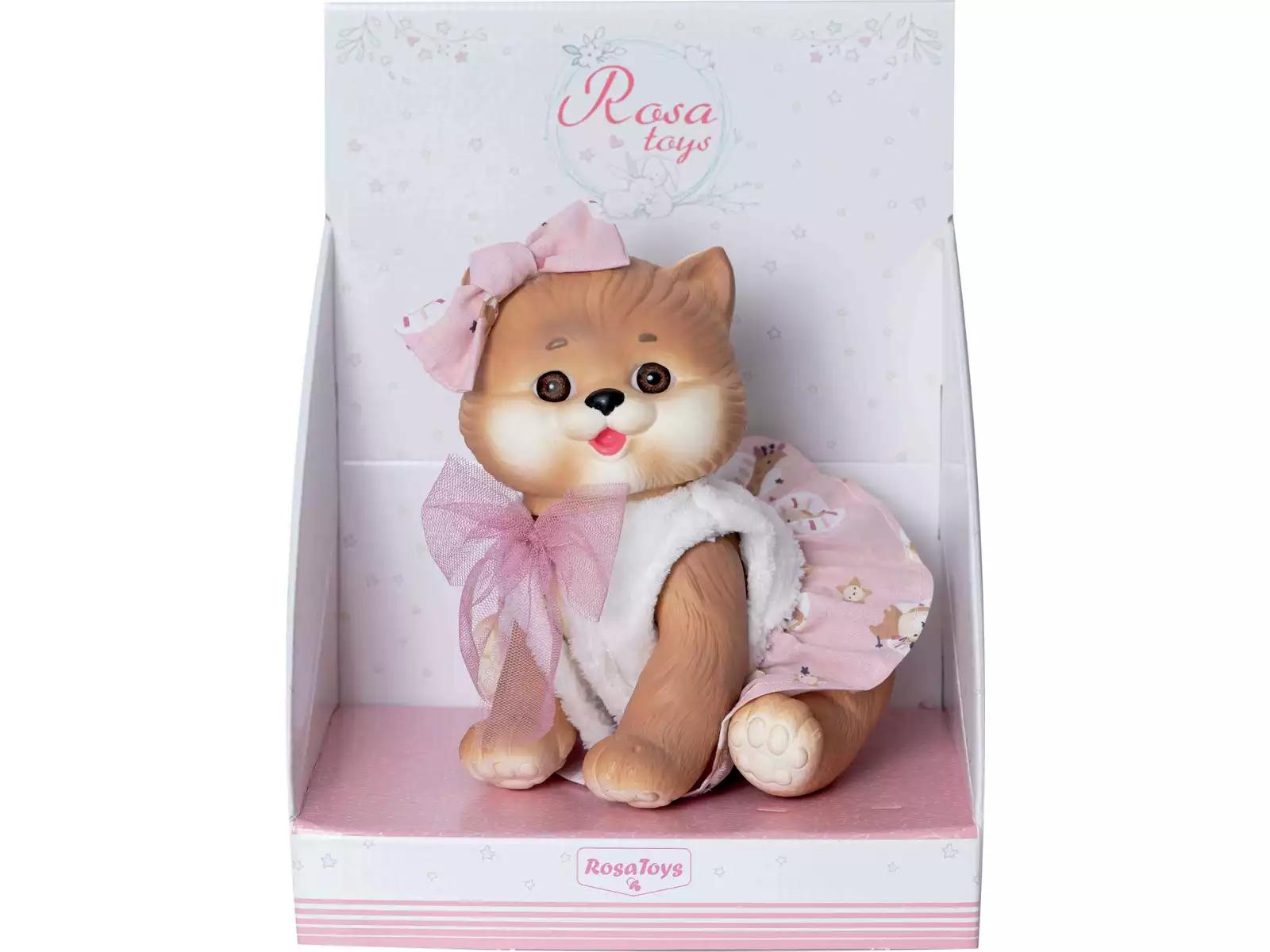 Muñeco Gatito Marrón de 23 cm con Chaleco Blanco - Imagen 3