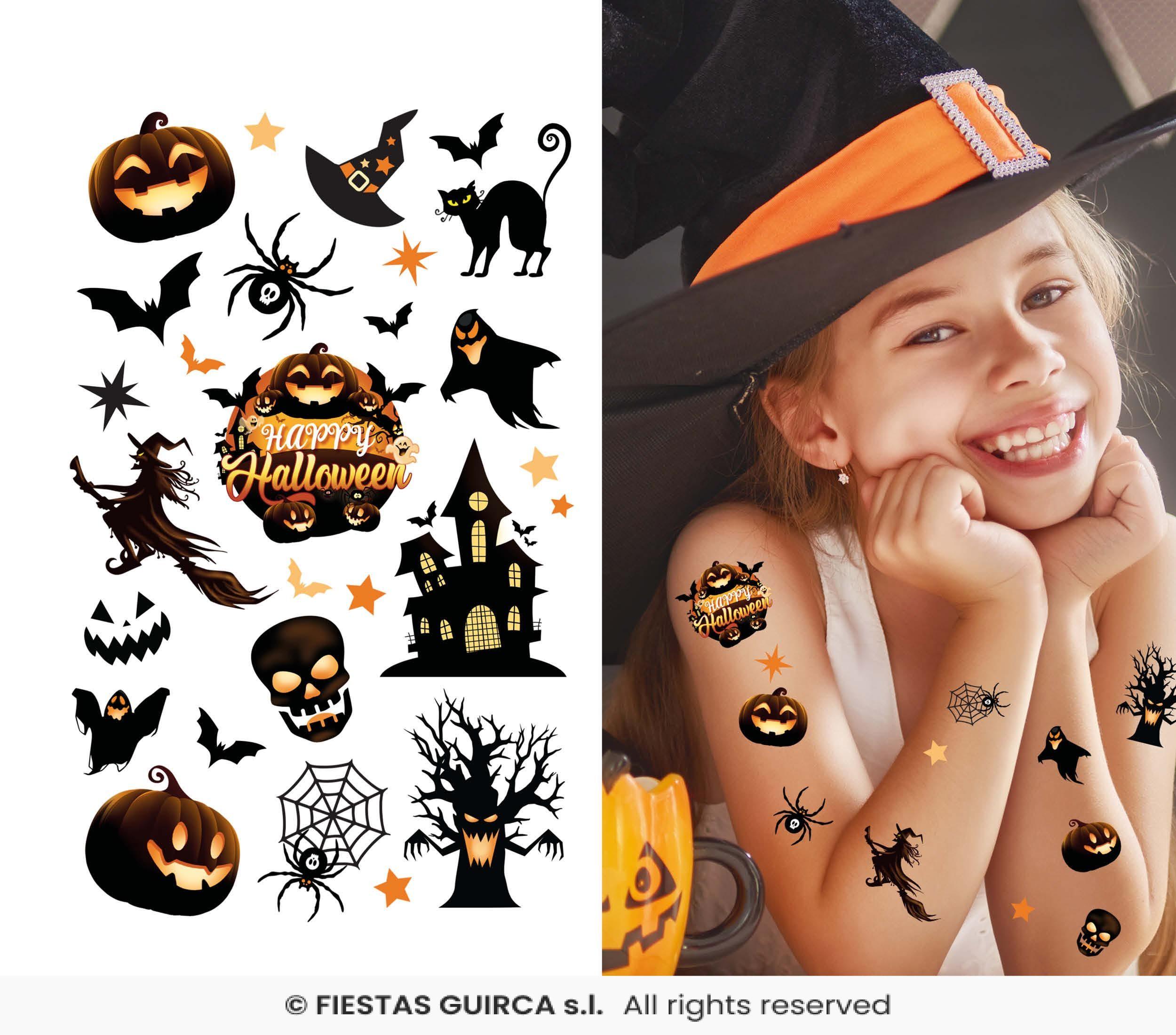 TATUAJES INFANTILES HALLOWEEN NEGROS
