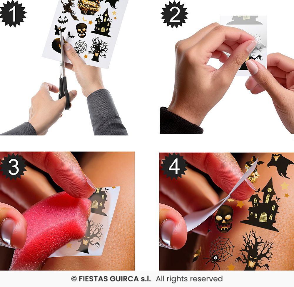 TATUAJES INFANTILES HALLOWEEN NEGROS - Imagen 2