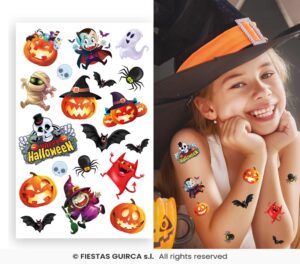 TATUAJES INFANTILES HALLOWEEN COLORIDOS