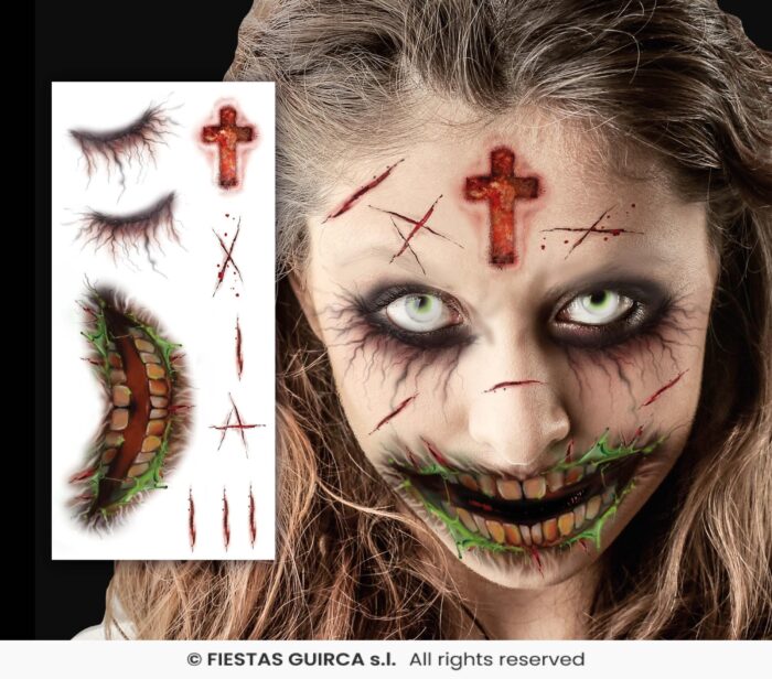 Tatuaje Facial Zombie - Imagen 1