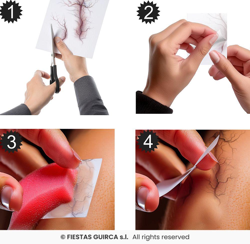 Tatuaje facial Venas 30x13 cm - Imagen 2