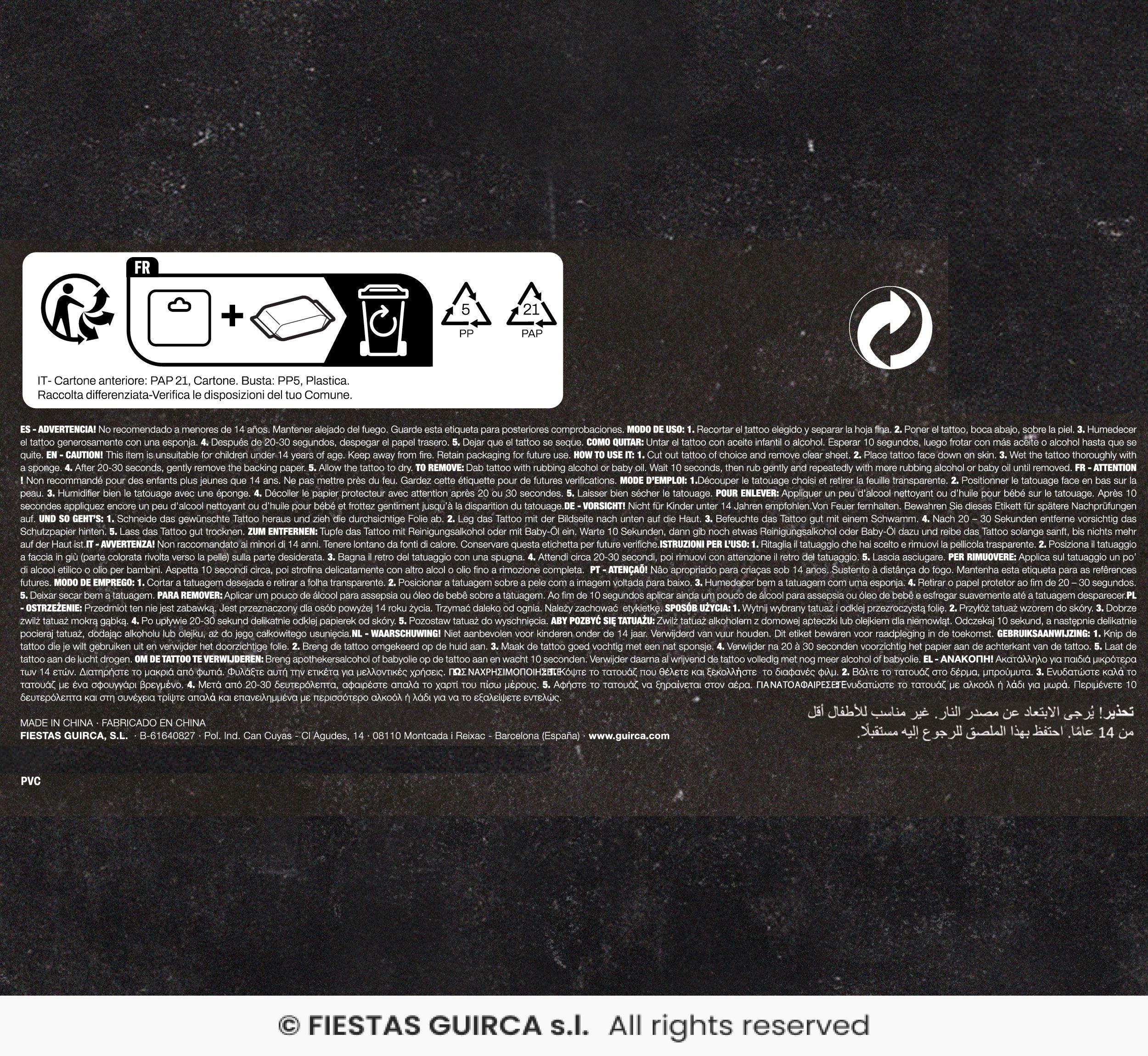 Tatuaje facial Venas 30x13 cm - Imagen 3