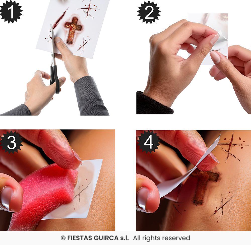 Tatuajes adhesivos heridas poseido - Imagen 2