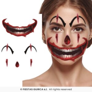 Tatuaje facial Payaso 30 x 14 cm