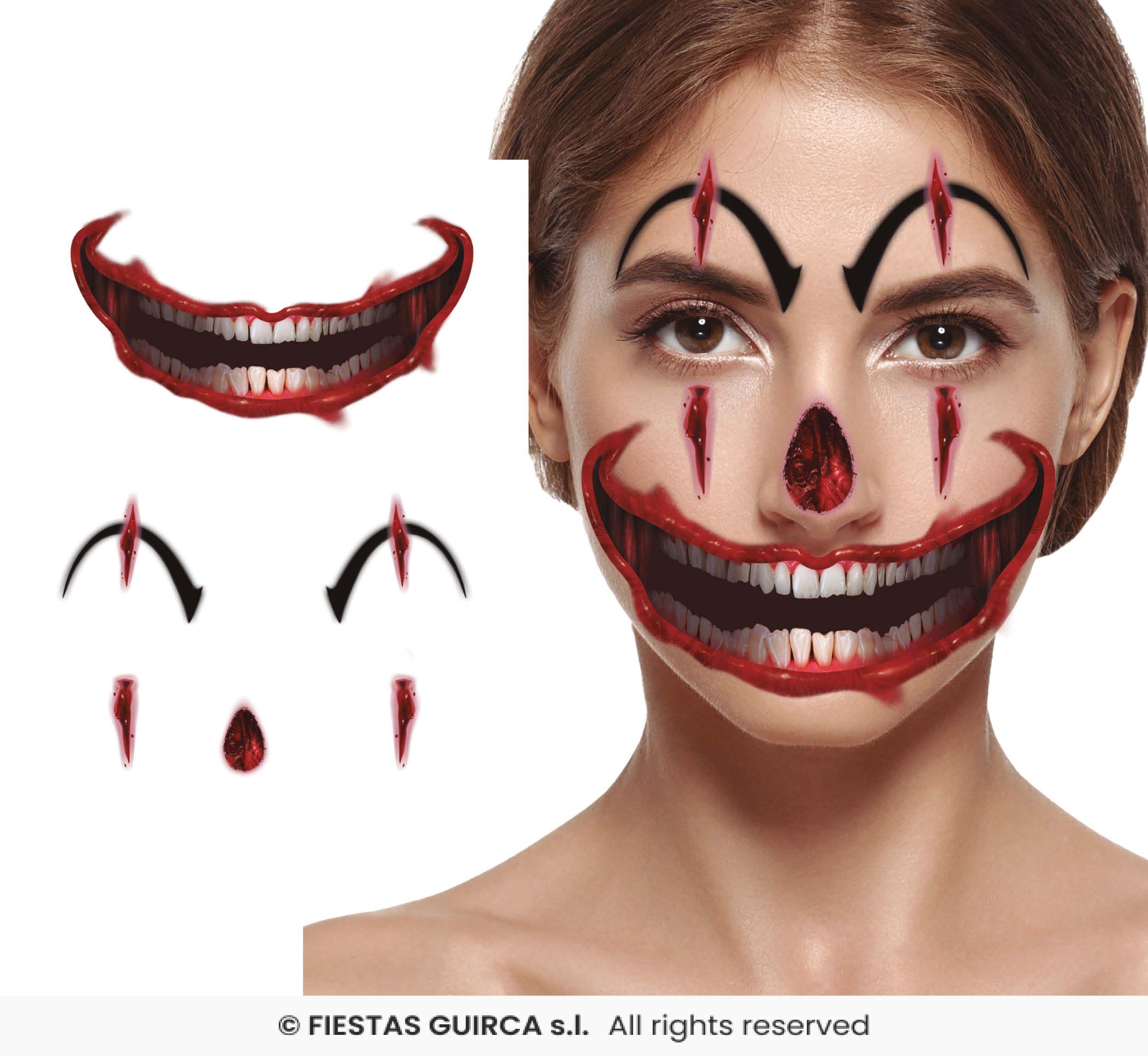Tatuaje facial Payaso 30 x 14 cm