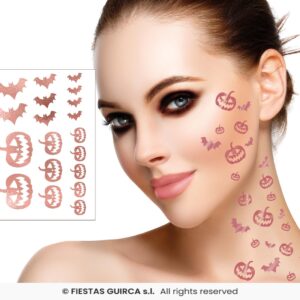 Tatuajes Calabaza Y Murcielagos Oro rosa