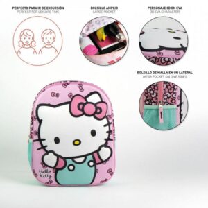 Mochila Infantil 3D Hello Kitty Rosa