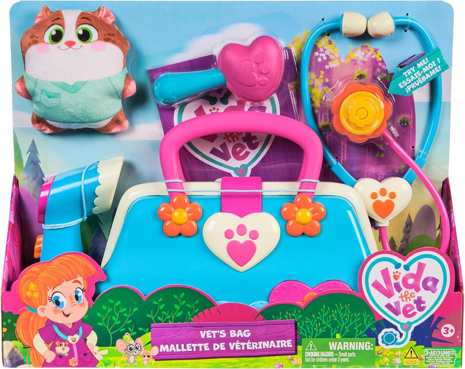VIDA THE VET - Maletín Médico Juguete con 5 Accesorios + Peluche Hámster Popcorn de 13 cm - Imagen 2