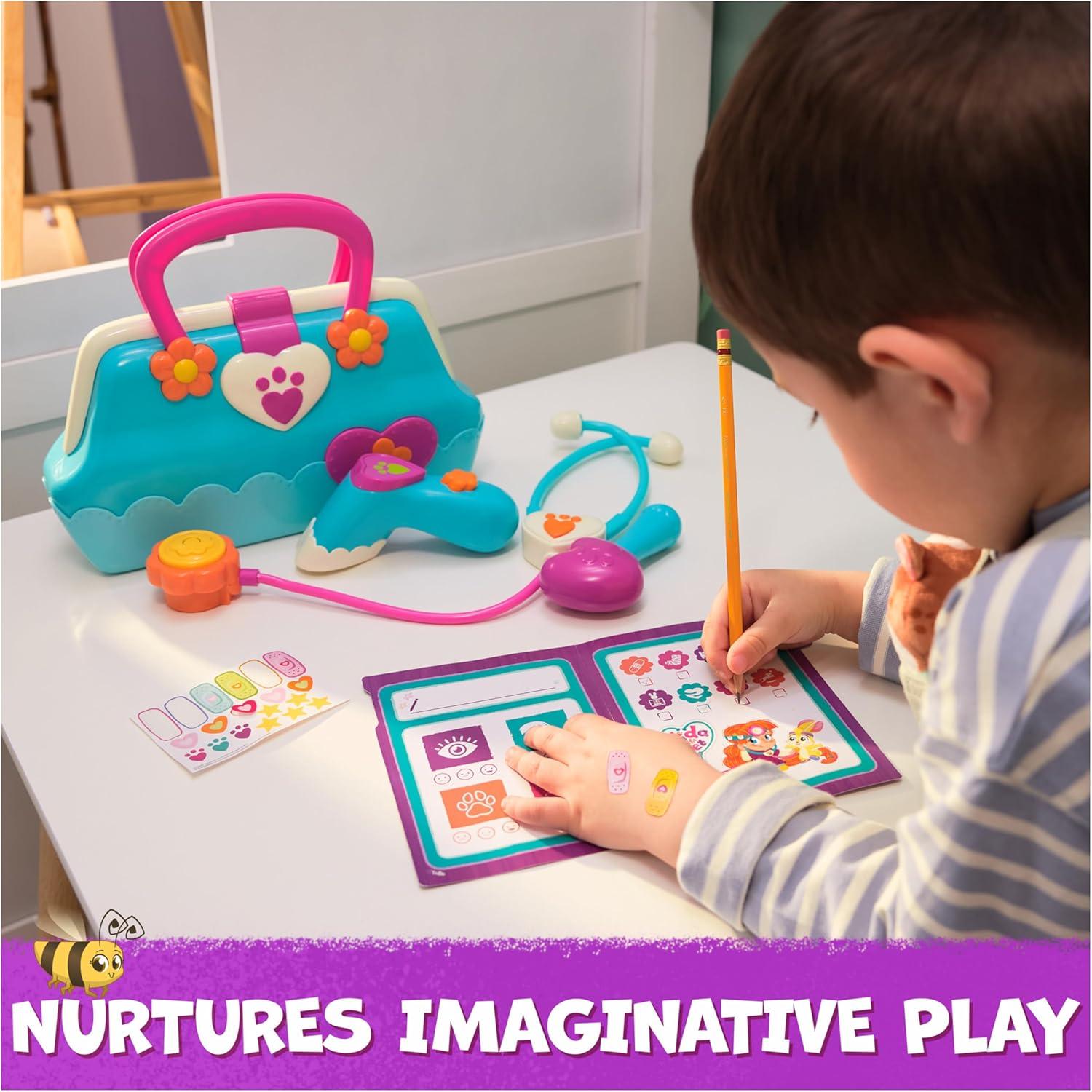 VIDA THE VET - Maletín Médico Juguete con 5 Accesorios + Peluche Hámster Popcorn de 13 cm - Imagen 3