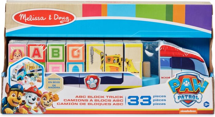 Paw Patrol Camión de Bloques ABC de Madera, Patrulla Canina Juguete Educativo, 33 Piezas, Juguetes d - Imagen 3