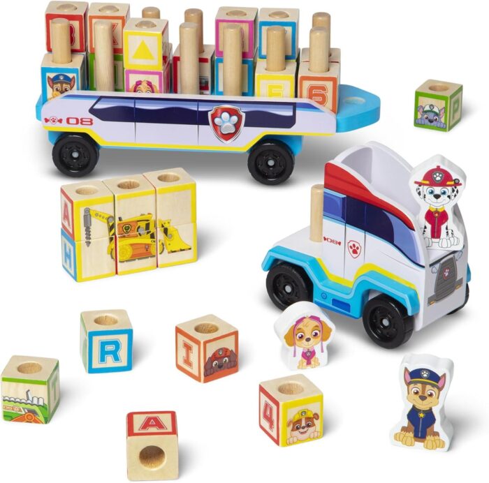 Paw Patrol Camión de Bloques ABC de Madera, Patrulla Canina Juguete Educativo, 33 Piezas, Juguetes d - Imagen 6