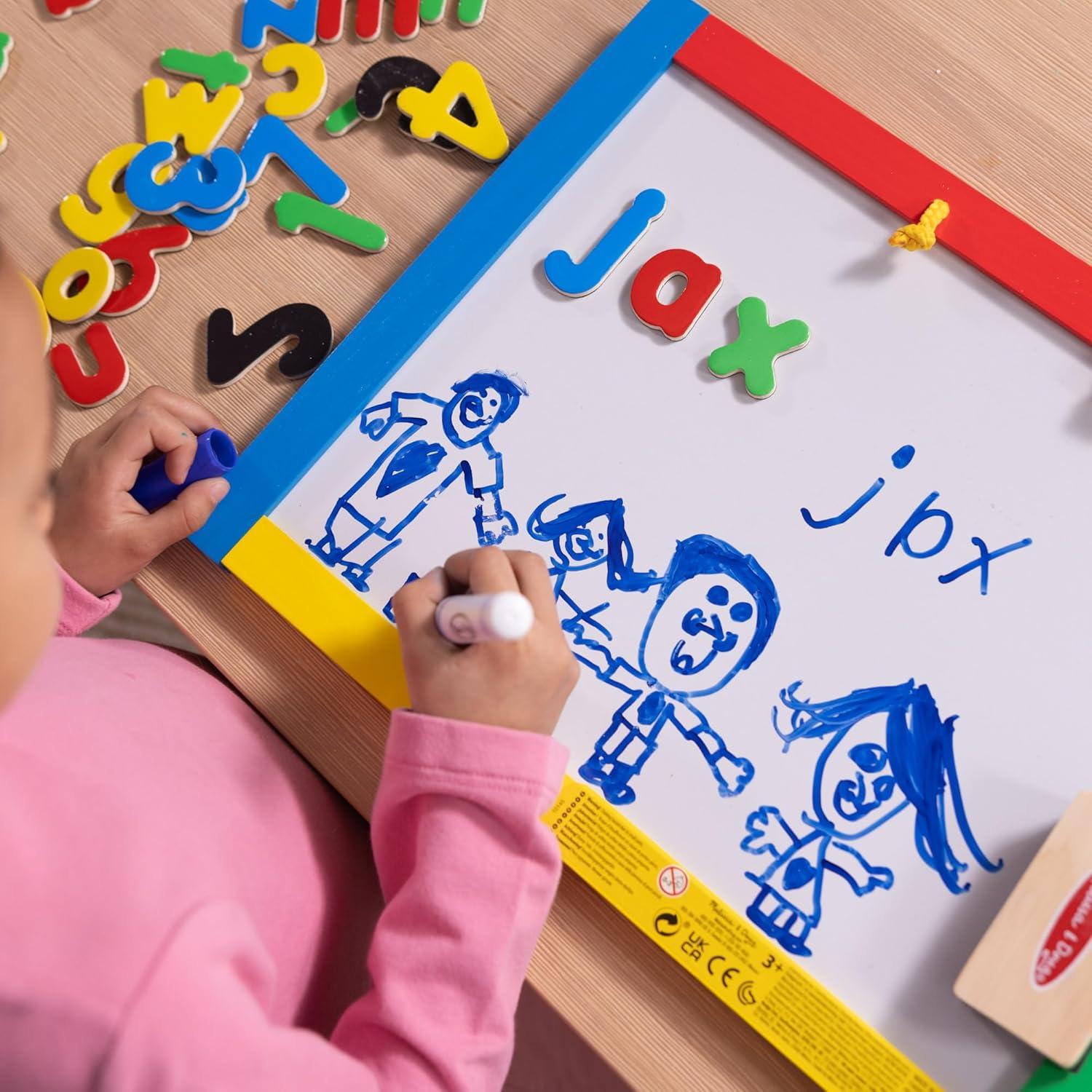 Pizarra Doble Cara Magnética Para Tiza Y Marcador Borrable - Imagen 2