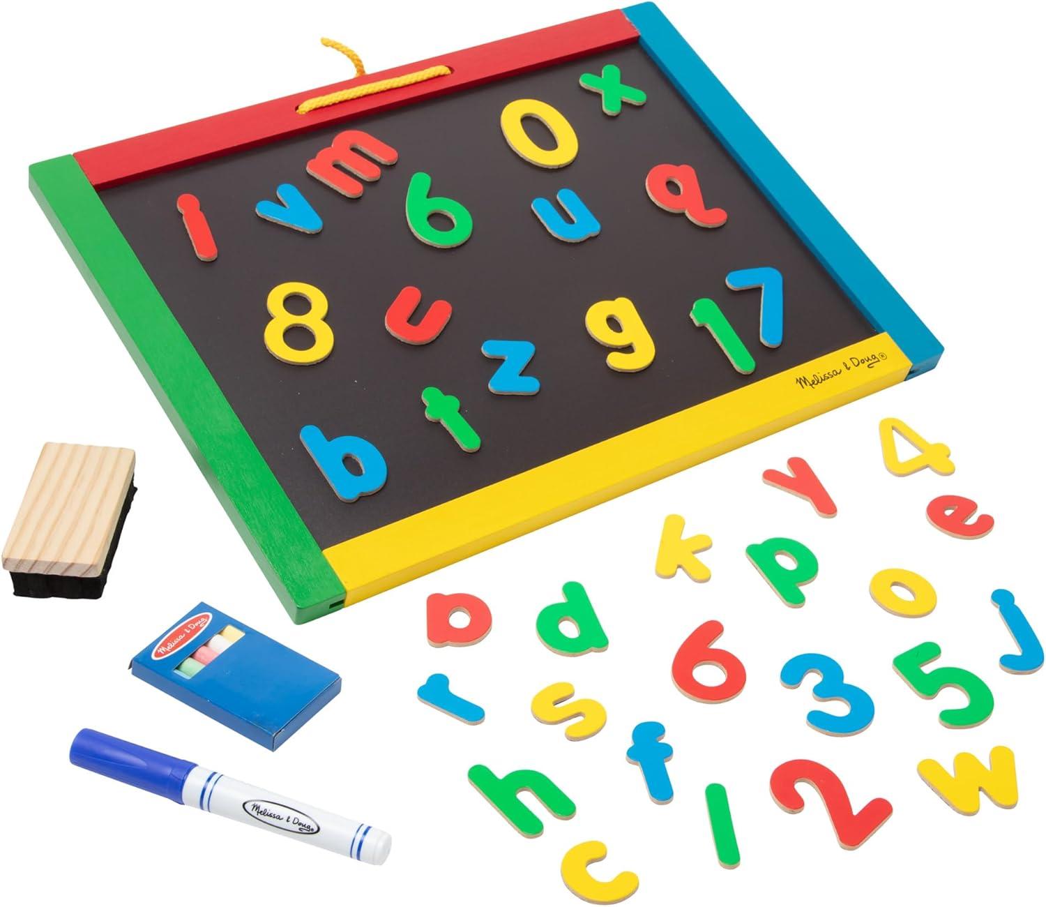 Pizarra Doble Cara Magnética Para Tiza Y Marcador Borrable - Imagen 3