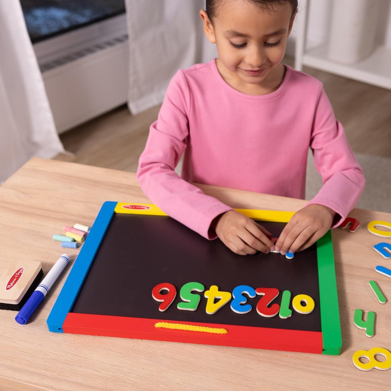 Pizarra Doble Cara Magnética Para Tiza Y Marcador Borrable - Imagen 4