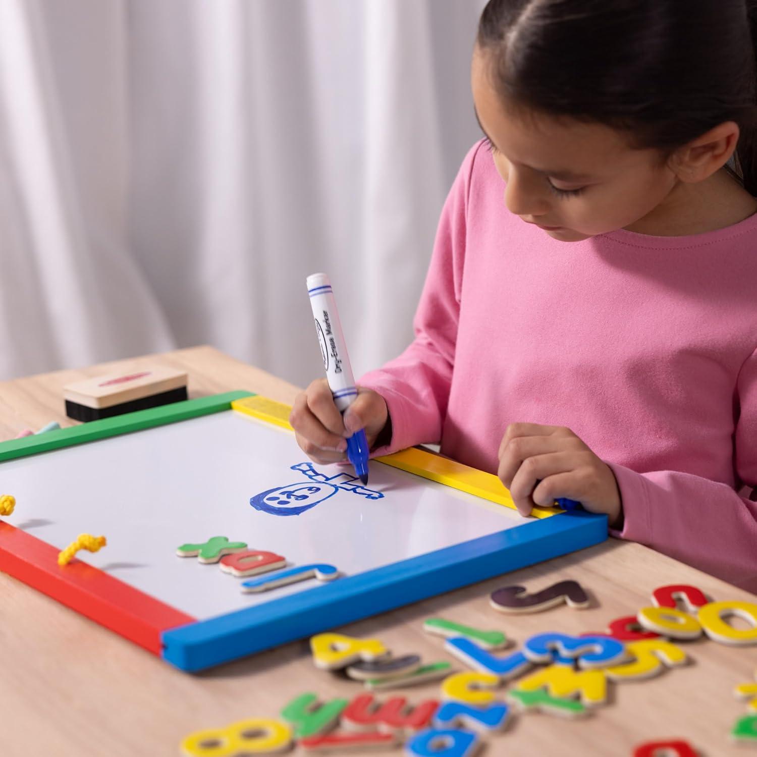 Pizarra Doble Cara Magnética Para Tiza Y Marcador Borrable - Imagen 5