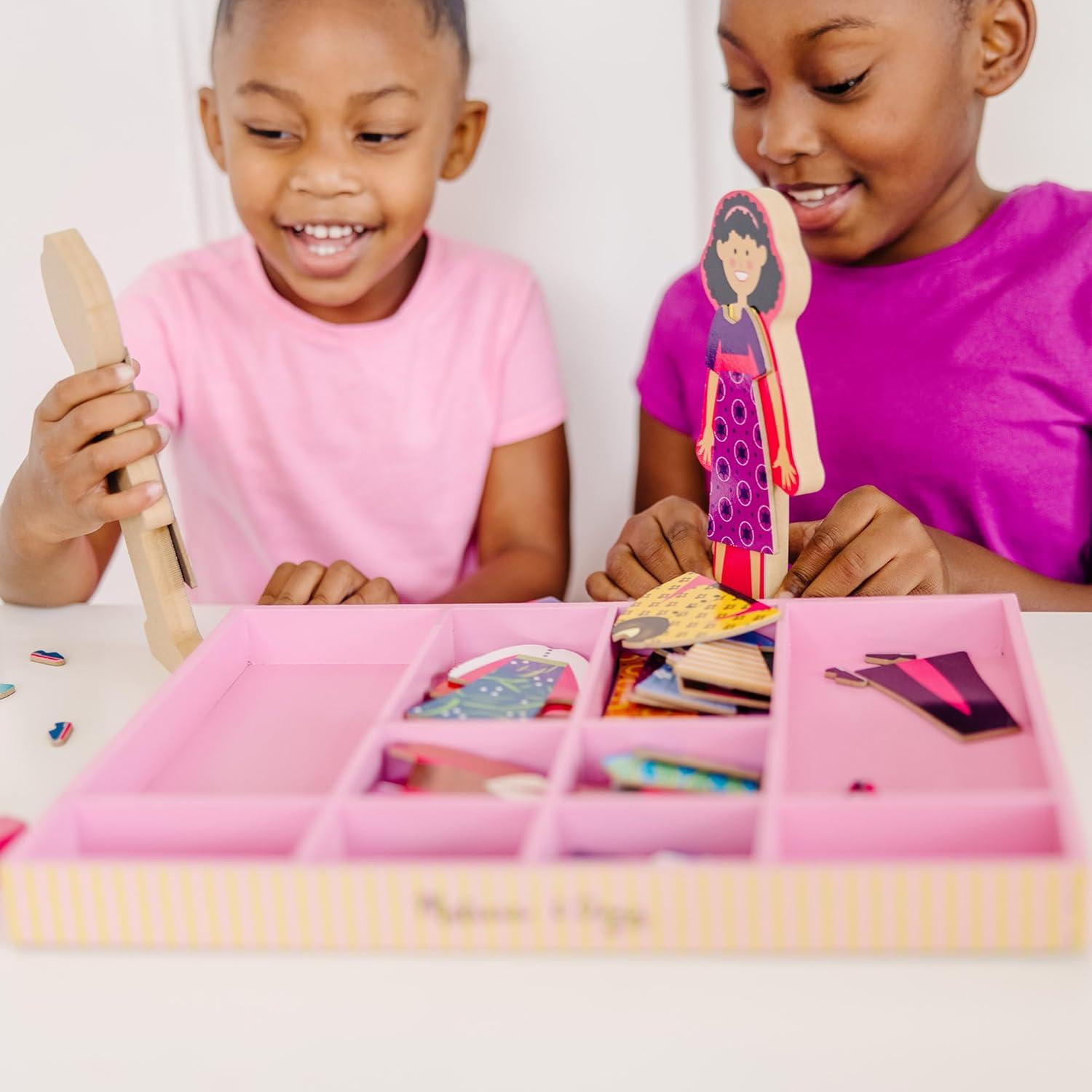 Muñecas Magnéticas De Madera Para Vestir - Imagen 3