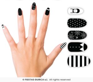 Uñas postizas Negro Gotico miercoles
