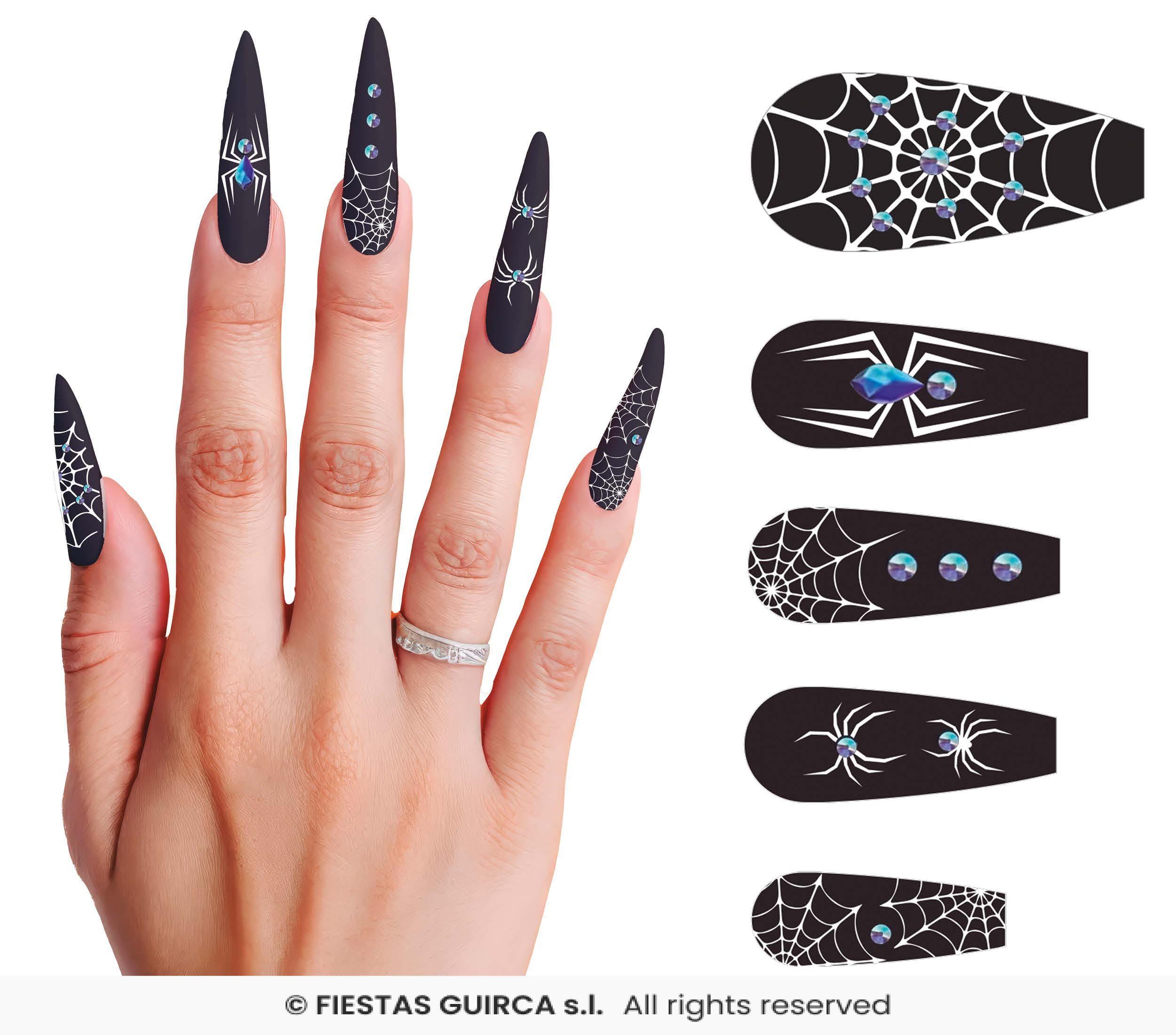 uñas postizas Araña halloween