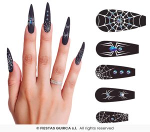 uñas postizas Araña halloween