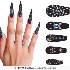 uñas postizas Araña halloween