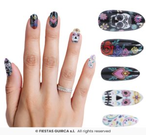 uñas postizas catrina dia de muertos