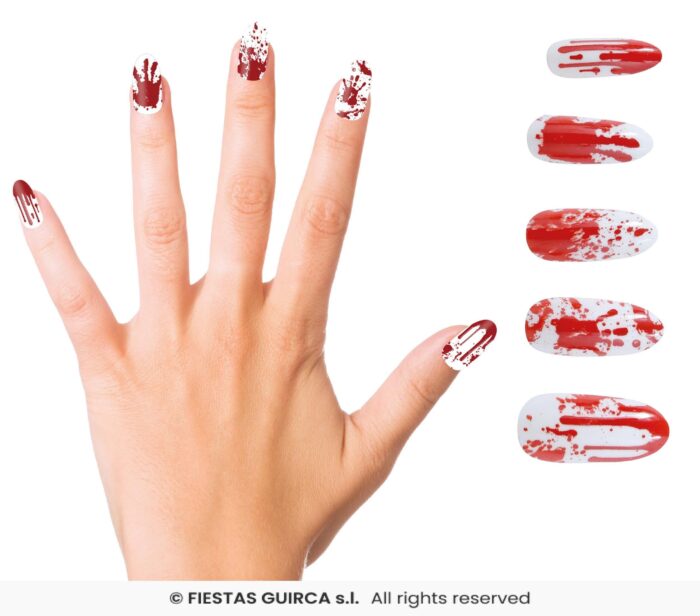 Uñas postizas ensangrentadas con glue - Imagen 1