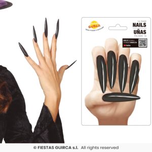uñas postizas negras con adhesivo
