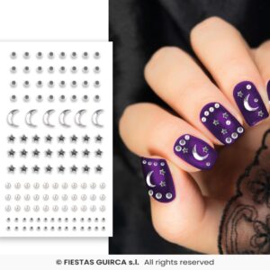 PEGATINAS PARA UÑAS PLATA 6X9 CMS