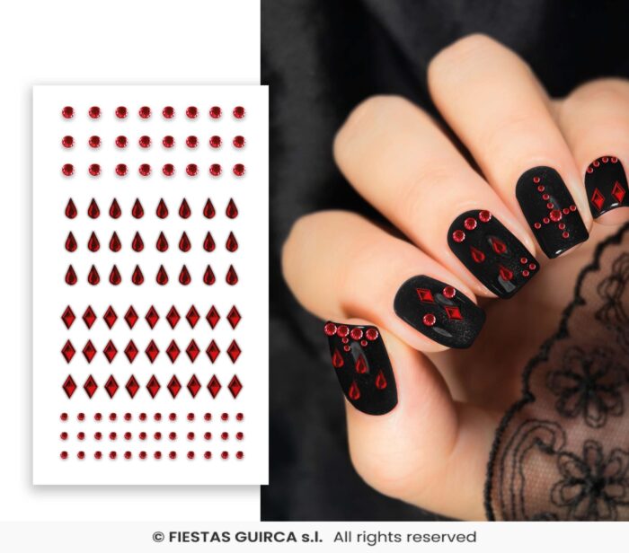 PEGATINAS PARA UÑAS ROJO 6X9 CMS - Imagen 1