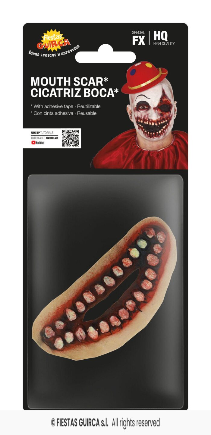 Cicatriz boca con cinta adhesivo 15cm latex - Imagen 3
