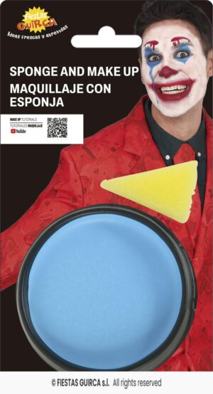 maquillaje con esponja azul claro