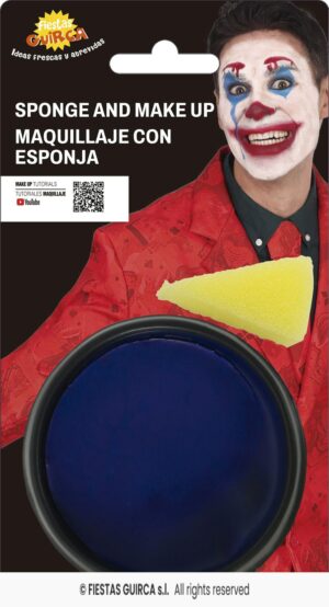 maquillaje con esponja azul oscuro