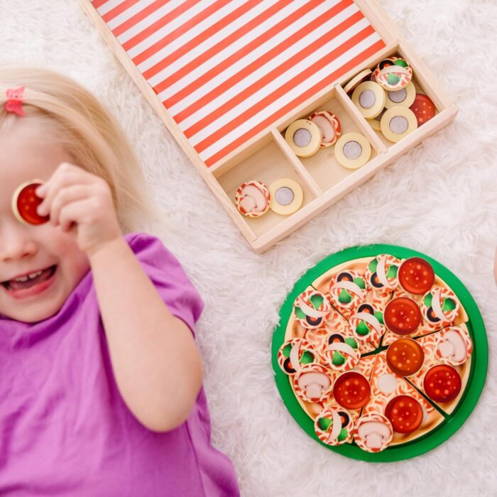 Pizza De Madera, Alimentos de Madera, Juguetes De Imitación, Juego Creativo, Accesorios de Cocina pa - Imagen 6